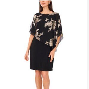 2/$30 Scarlett Floral Black Silver Dress 6